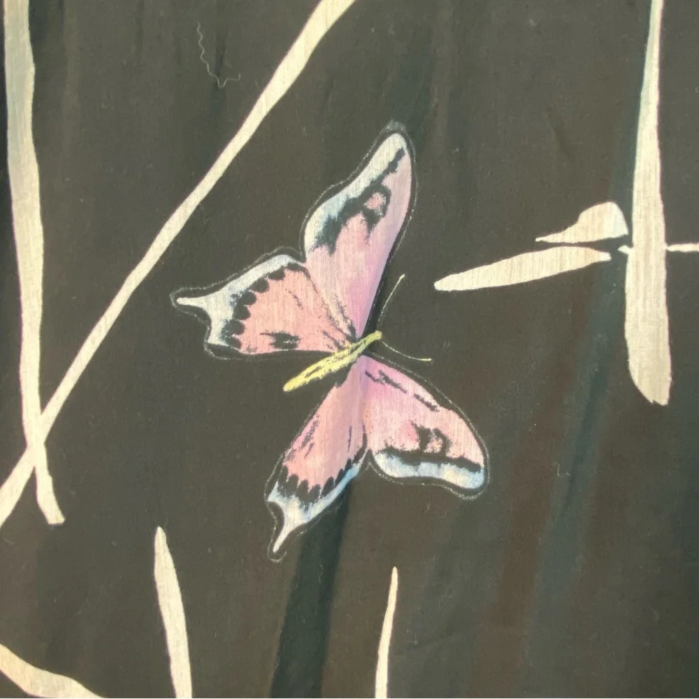 Due Per Due Vintage Butterfly Print Maxi Skirt Y2K Boho Fairycore Silk Blend 4 - Picture 5 of 12